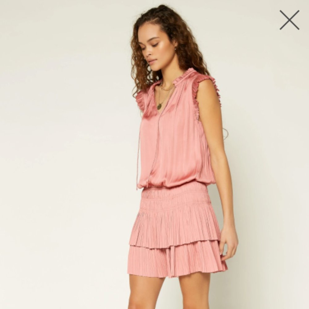 CURRENT AIR Tiered Teal Ruffle Dress